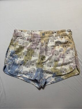 Anthropologie Pastel Rainbow Tie-Dye High-Waist Shorts